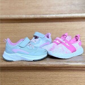 2 pair!! Girls Pink and Gray Athletic Shoes sz9 kids Reebok water shoes